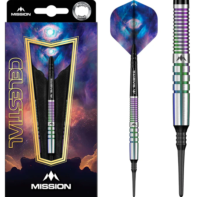 Mission Celestial Darts - Soft Tip - 95% Tungsten - Coral PVD - 18g