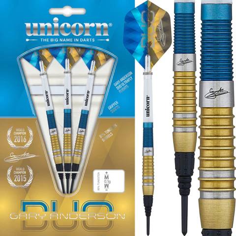 Unicorn Gary Anderson Darts - Soft Tip - The Flying Scotsman - Duo - Blue & Gold - Bilde 2