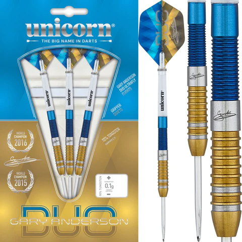 Unicorn Gary Anderson Darts - Steel Tip - The Flying Scotsman - Duo - Blue & Gold - Bilde 2